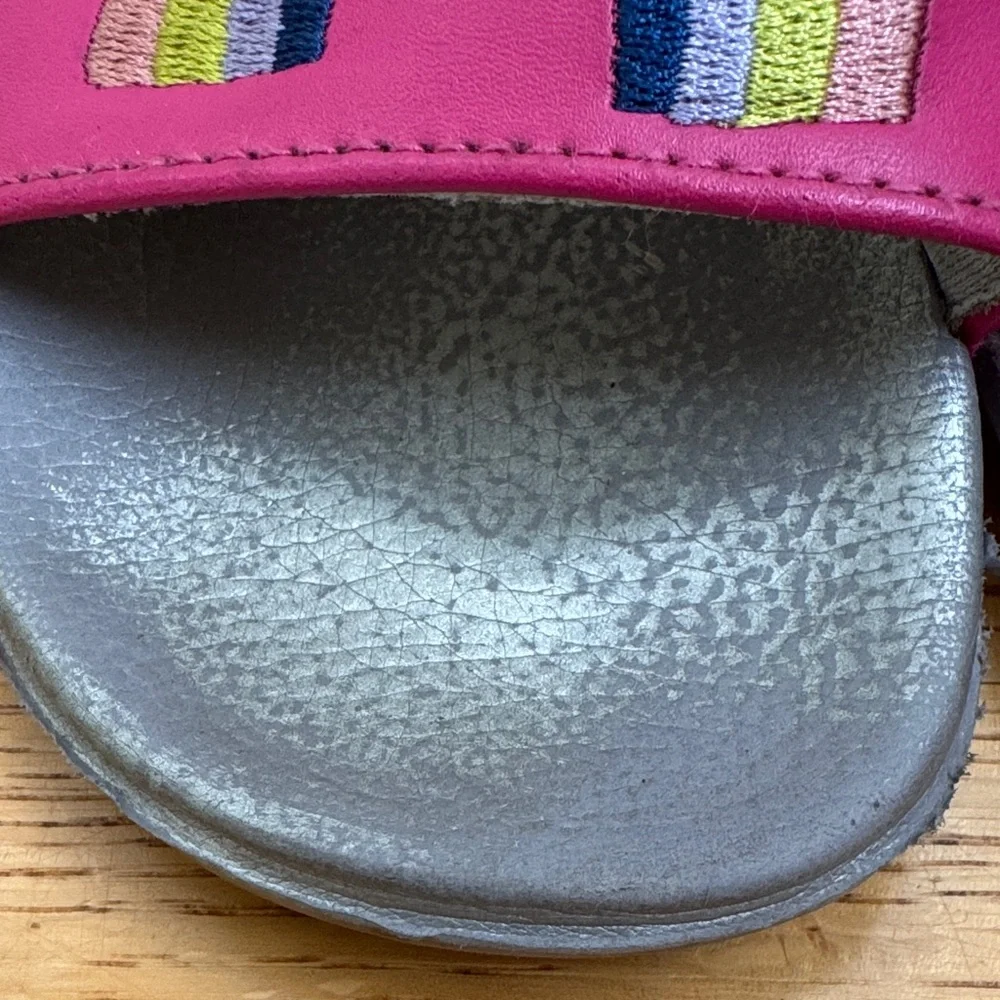 Hatley Pink and Silver Kids Slide Sandals - Picture 3 of 7